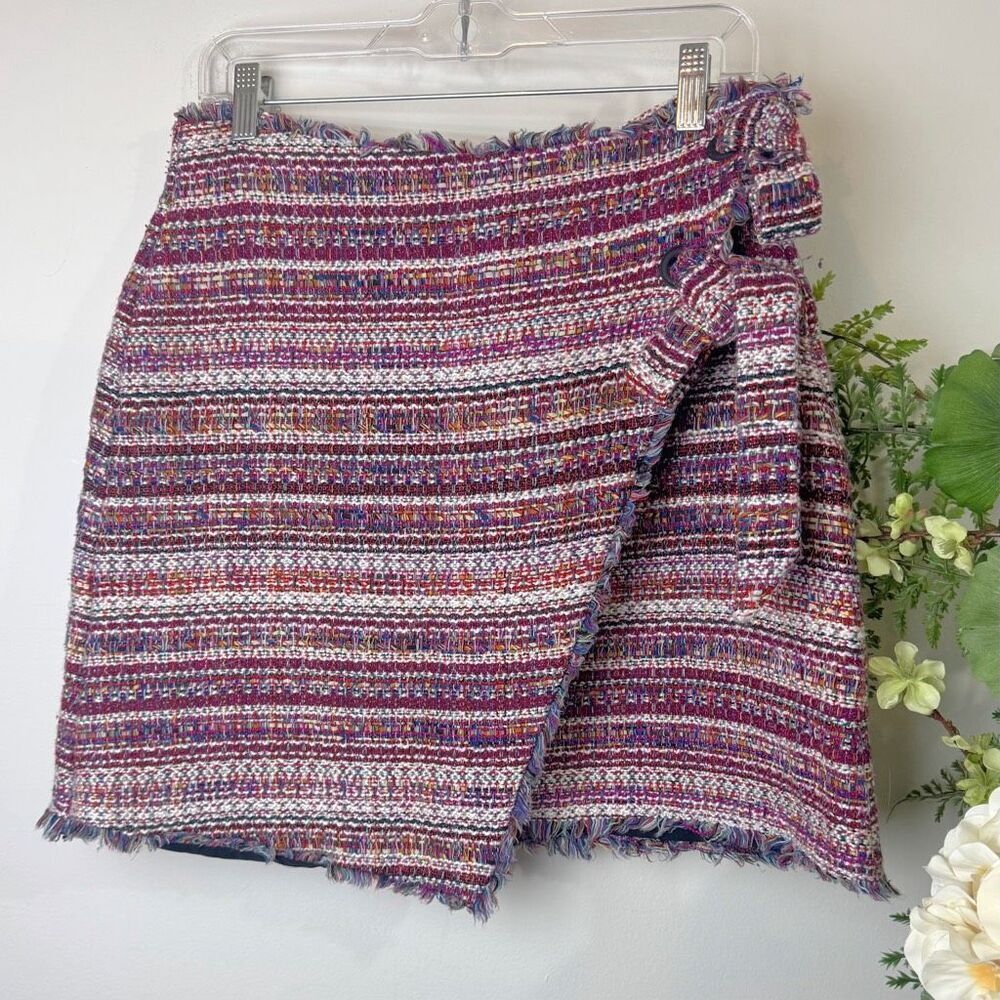 Halogen * Multicolor Tweed Wrap Mini Skirt Size 12 | Nordstrom